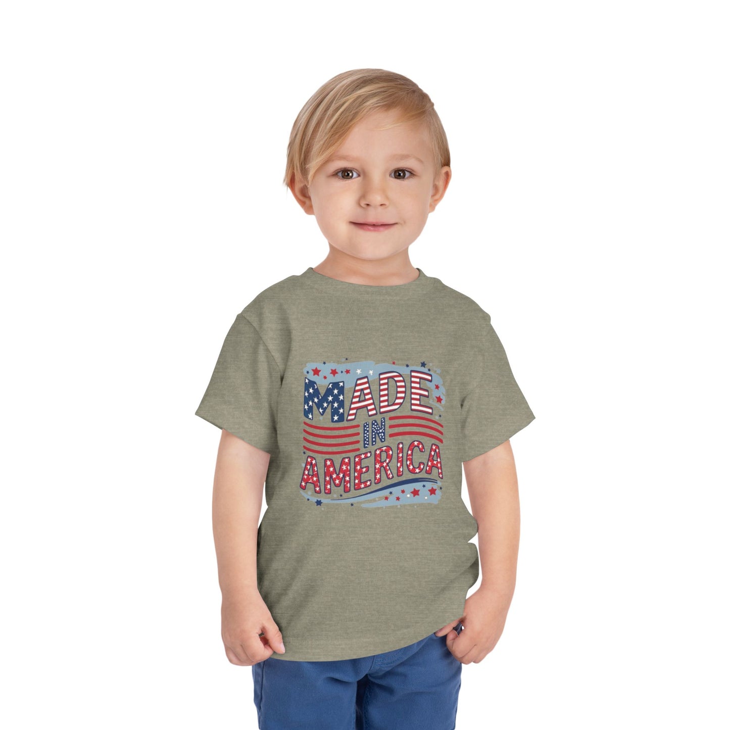 "MADE IN AMERICA" Toddler Short Sleeve Tee