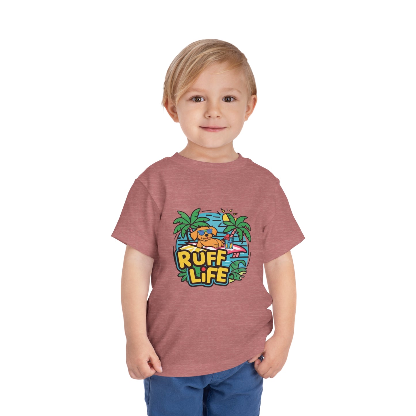 "RUFF LIFE - BEACH PUPPY" Toddler Short Sleeve Tee